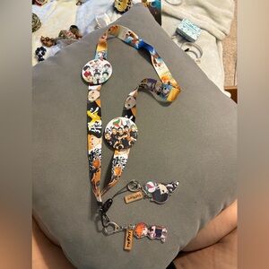 Haikyu!! Lanyard With 2 Pins And 2 Keychains